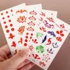 Transfert de tatouage 60pcs de style chinois Fleur front de la fleur 3d Sliant auto-adhésif ancien Imprimée fleurie tatouage Sticker Girl Diy Decoration 240427