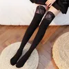 Women Socks Lolita Ladies Girls Thick Warm Long Leg Sexy Lace Knee High Stockings Over The Boot Black White