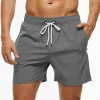 Pantaloncini da spiaggia di moda subacquee chiusura elastica bauli da nuoto maschi shorts a secco veloce con tasche con cerniera