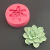 Moulds New Succulent Flower Chocolate Silicone Mold Fondant Mousse Cake Baking Mold Resin Gypsum Car Aromatherapy Handmade Candle Mold