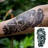 Tattoo Transfer tillfällig 3D Black Robot Mechanical Arm Fake Transfer Tattoo Stickers Cool Men Spray Waterproof Designs 240427