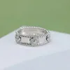 Desiner di lusso classico caleidoscopio a quattro anelli di design ad anello foglia per donne in acciaio in acciaio diamante anelli di lussuoso anelli di lusso Valentine Designer Gioielli