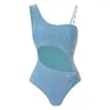 Costumi da bagno femminile cikini-un pezzo di nuoto sexy per donne blu color beach costume da bagno estate