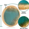 Table Mats 1 Pcs Pack Wood Coasters Round Ocean Wave Epoxy Resin And Bamboo Drink Mat Home Decorations