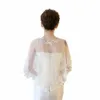 Xales renda de manga curta ombros de ombros de noiva