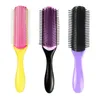 9-Rows Detangling Hair Brush Detangler Hairbrush Scalp Massager Straight Curly Wet Hair Comb Hair Styling Tools barber comb