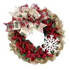 Decorative Flowers Christmas Front Door Garland Red Car Linen Bow Ribbon Snowflake Fall Porch Legs For Crafts