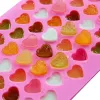 Molds 1pc 55 Gaten Love Heart Vorme Soft Silicone Chocolate Mold voor Jelly Ice Cube Trade Mold Kitchen Bakgereedschap Gemakkelijk Demoulding