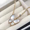 High Tech Version Butterfly Necklace Female White Nacre Full Diamond ring Minimalist Rose Gold Butterfly Earrings choker Color Preservation