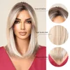 Synthetische pruiken Korte Bruine Umbrey Blonde Role-Playing Wig Synthetische Straight Geschikt voor zwarte vrouwen Hittebestendig Halloween Party Daily Natural Hair Q240427