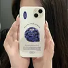 Корпуса мобильного телефона модно синяя ягода глянцевая стенд для iPhone 15 14 13 Pro Max Back Phone Cope для 12 11 Pro Max x XS Max XR 7 8 Plus Capa J240426