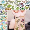 Tattoo Transfer Realistic Roaring Dino Temporary Tattoos Sticker For Boys Girls Flash Jurassic Tattoo Cute Fake Cartoon Body Art Tatoos For Kids 240427