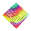 Bandanas Durag WZCX Fashion New Tie Dye Gradient Chest Flower Square pannband 55x55cm unisex hiphop pannband 240426