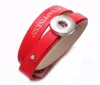 Nouveaux arrivages Red Pu Leather Diy Lucky Brangband Snap Bracelet 18 mm Snap Button Jewelry pour bijoux SZ0479G4227362