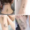 Tattoo Transfer 30pcs Temporary Tattoo Sticker moon star English devil flower sketch Waterproof Fake Tatoo Flash Tatto for Men Women girls 240427