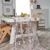 Tkanina stołowa niewielkie odchylenia Piękne kwiatowe detale Dektorowe dekoracje pulpitowe białe koronkowe obrus