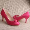 Sapatos de vestido 23 cores arredondadas de salto alto feminino em rosa rosa casamento dama de honra baile