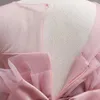 Robes de fille bébé 1ère robe de fête d'anniversaire pour filles enfants solides robe de soirée de mariée sans manches