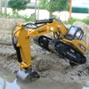 Electric/RC Car 23 Channel Excavator Huina Remote-Controlled Construction Vehicle Boy 580 All Alloy Simulated Large Excavator Toy Modell2404