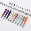 200 st Beadable PenS Plastic Black Ink Pen Pen For Gifts Children and Students Office School Supplies