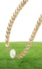 Kvinnor Simple Delicate Gold Layered Chokers Handgjorda kedjehalsband med konstgjord pärla billig hela droppe 3435349