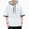 Sommer dünner Hoodie, Kurzarm-Herren-T-Shirt für Kapuze, halb Ärmeln, koreanische Version, trendige Teenager-Jungen, 5-Zoll-Hülle, Trendy Brand Instagram