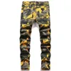 Men's Jeans Design High quality camouflage denim jeans mens straight style fashionable and cool plus size party wear washing brand trendy military pantsL244