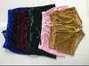 Shorts voor dames mooi klein ding dames dames roze gemalen fluwelen loper shorts hot casual dames trekkoord shorts d240426