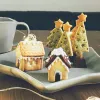 Stampi 1Set Gingerbread House Cutter Cutter Mini Casa di Natale Assembal Gruppo fai -da -te Biscuit Fondant Embosser Stamps Touks Tools