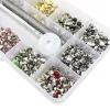 Machines 360 stcs 7 mm kleurrijke strass klinknagels voor lederen ambacht koperen spikes diy kledingzakken kristal klinknagels accessoire met gereedschap