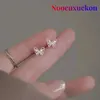 Stud 2Pcs/Korean 925 Silver Needles Tragus Piercing Helix Butterfly Earrings for Women Trendy Cute Stud Earring 2023 Jewelry Gifts d240426