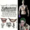 Tatuaż transfer 9 stylów Joker Tatoo Waterproof Fake Tattoo Stitto Sticker Halloween Suicide Squad Tymczasowy tatuaż horror dostarcza nowe 240427