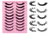 Cat Eye cils Fluffy faux vison cils russian Strip Curl faux cils 8d 3d wispy curling cils dramatiques naturels longs épais 5181529