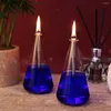 Candele Candele Romantico Lampada in vetro Olio da pranzo Tavolo da pranzo Accessorio Cone Accessorio Pyramide Idee per feste di compleanno del cherosene