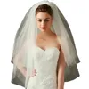 Wedding Hair Jewelry Fashion Wedding Veil Simple Tulle White Ivory Two Layers Bridal Veil Cheap Bride Accessories 75cm Short Women Veils With Comb