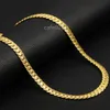 Colar de corrente de cobra de cobra plana antiga de venda quente 4/7mm 14k Cheios de gargantilha de ouro amarelo para mulheres jóias de homens