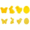 Formar 4st/set Easter Biscuit Cookie Cutter Egg Rabbit Chick Farterfly Plastic Pluger Fondant Pastry Set Mold Decor Baking Tools