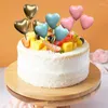 Feestvoorraden Cake Topper 20 -stks Gold Silver Heart Happy Birthday Diy Cupcake Flag Wedding Kerst Ball Decor Decoratie