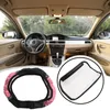 Steering Wheel Covers 3X Bling Rhinestone Covered Black/Pink PU Leather Auto Car Cover For Men Woman Gift
