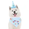 Abbigliamento per cani Kawaii Cat Birthday Cappello Triangolo Pet Party Stampa di costumi Cap Cap Capite di Natale Cani Decorazioni