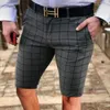 Mäns shorts Mens Casual Striped Plain Social Suit med svart dragkedja tätt montering av affärsmärke högkvalitativt arbete Party Summer Stretch Shorts Q240427