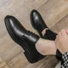 Kleiderschuhe Männer formeller Anzug koreanischer Stil Retro Casual Leder Business Green