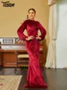 Abiti casual Yesexy Abito da damigella d'onore Donte Dress Round Neck Burgundy Long Maxi Female Elegante Partito Formale Evening Promostra