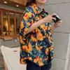 Women's Blouses Flower Printed Hawaiian Shirt Casual Retro Printing Short Sleeved Versatile Beach Style Floral Loose Summer