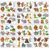 Transfert de tatouage 12 Animaux Stickers de tatouage Simulation Cute Girafe Forest Friends 3d Temporary Imperproof Stickers Cartoon Stickers Set 240426