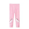 Pantalon saut à saut 2-7t Nouvelles filles Leggings brodés Stripe Childrens Vêtements Baby Pantl2404