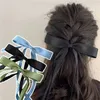 EHK2 HAAR Clips Bronrettes Koreaanse Fashion Fabric Hair Bow Haarspeld voor vrouwen Girls Ribbon Hair Clips Zwart Witte Bow Top Clip Vrouwelijke haaraccessoires Geschenken 240426