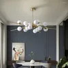 Kronleuchter 2024Modern Glass Ball Led Kronleuchter für Wohnzimmer Essleuchte Gold/Schwarze Anhänger Lampe Glanz Samsarah Beleuchtung