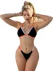 Swimwear féminin 2023 Dernières maillots de bain de maillot de bain pour femmes pour femmes pour femmes tasse de triangle colorée en dentelle de plage arrière colorée