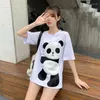 Женские футболки Tice Fluffy Panda с короткими рукавами для женщин o eck ose forcual винтажные футболки мультфильм Y2K Fashion Summer